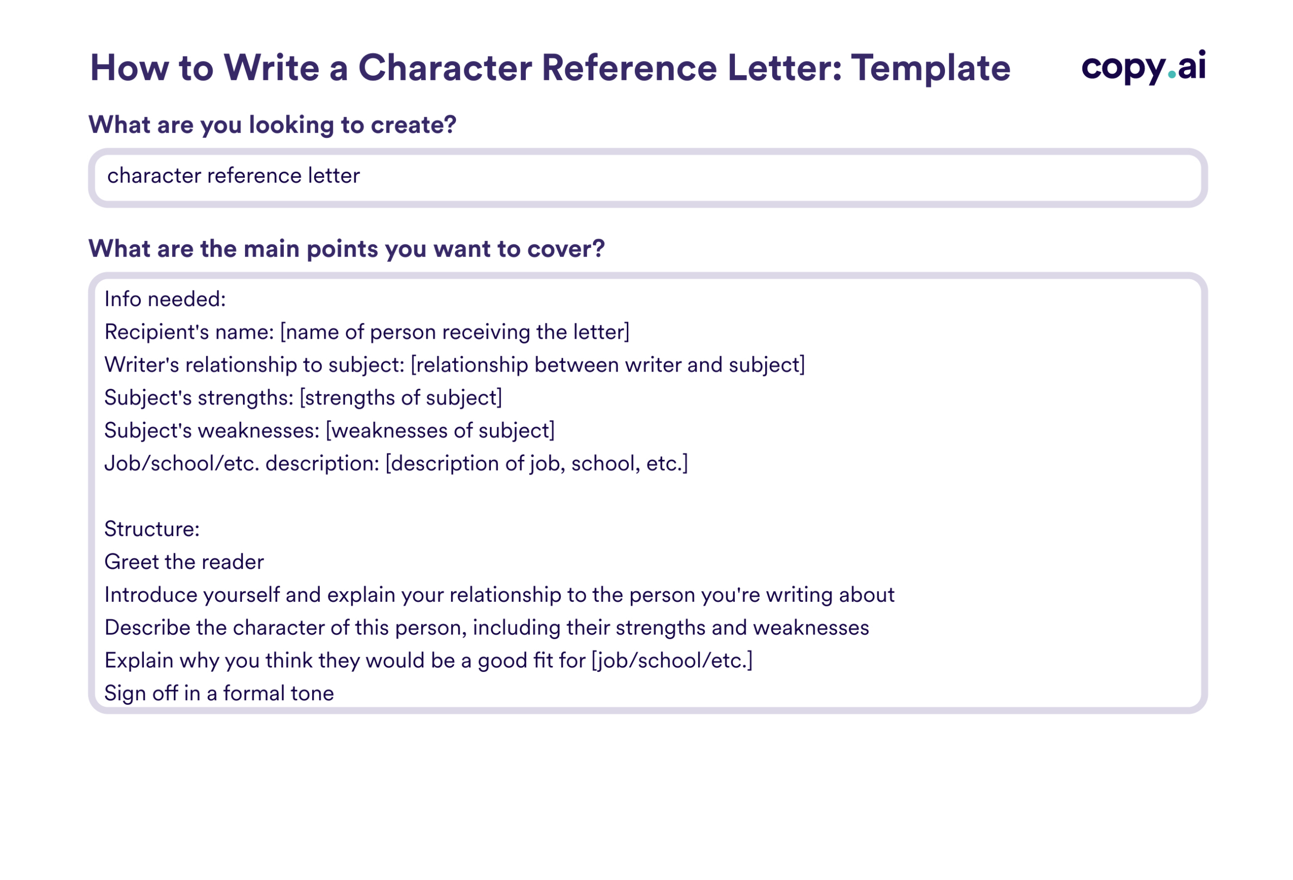 Character Reference Letter Templates: How To Write &amp;amp; Examples for Character Reference Letter Template Sample