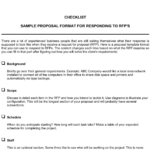 Checklist Sample Format For Responding To Rfp In Rfp Response Template Sample