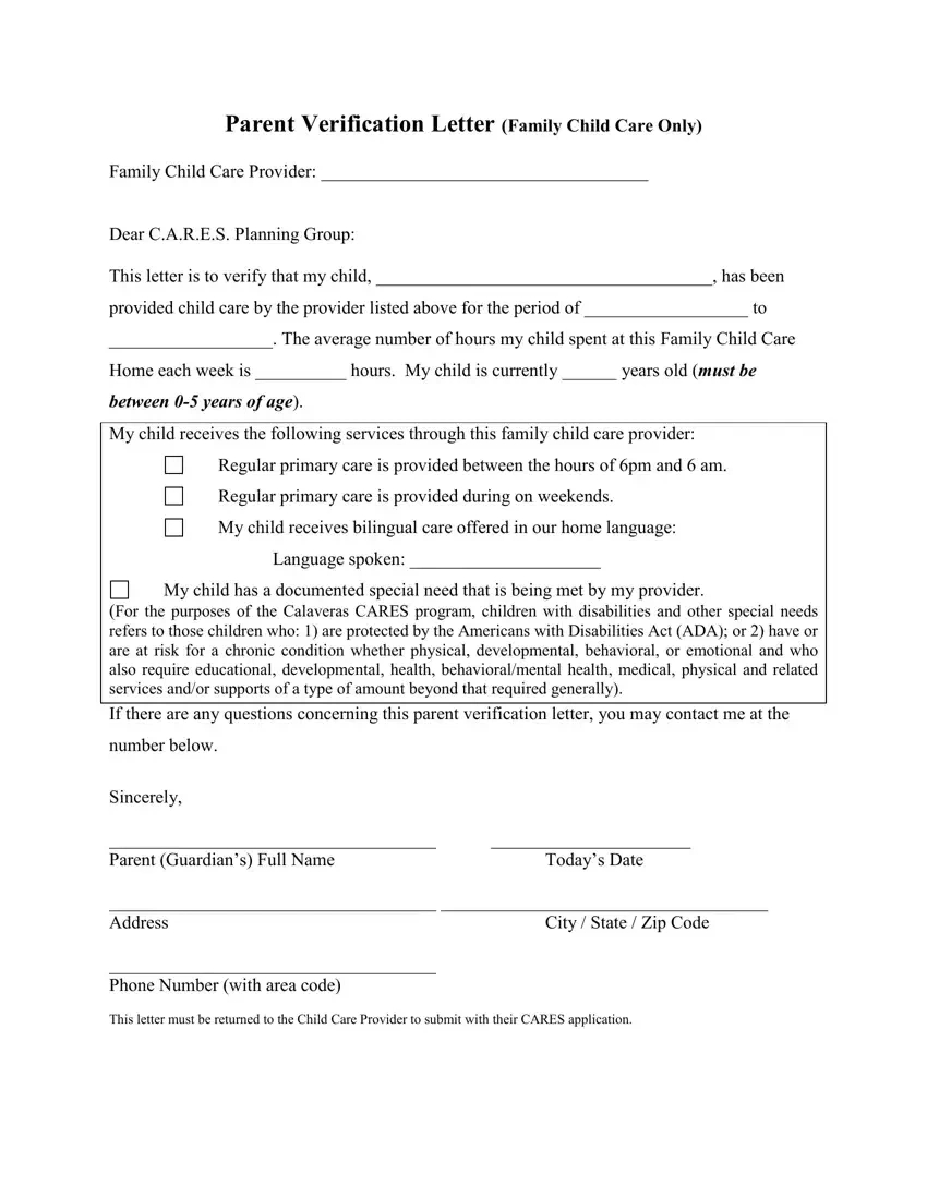 Child Care Payment Letter ≡ Fill Out Printable Pdf Forms Online within IRS Sample Template for Childcare Providers