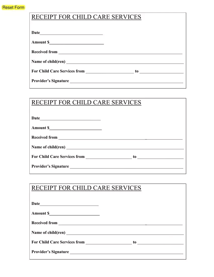 Childcare Receipt ≡ Fill Out Printable Pdf Forms Online with IRS Sample Template for Childcare Providers