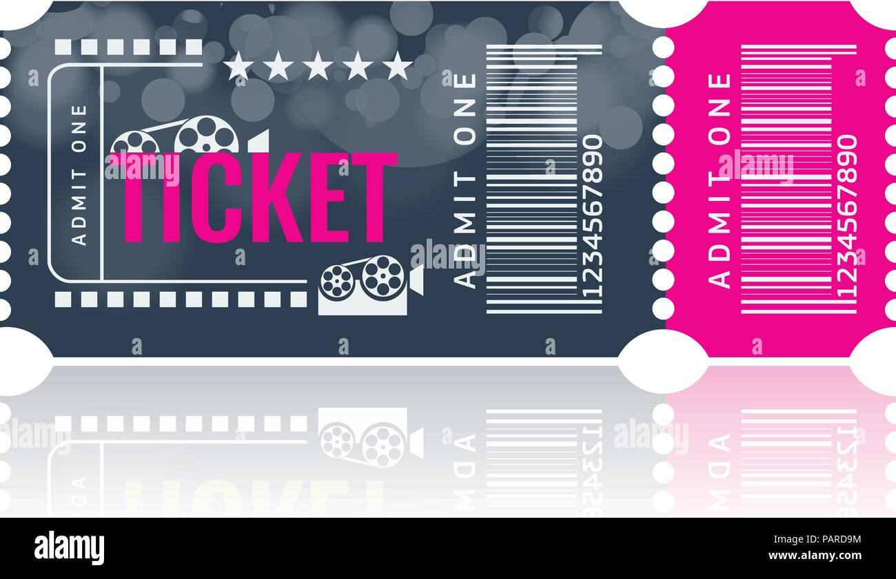 Cinema Ticket Sample Template Design. Trendy Vector Stock Vector intended for Ticket Sample Template