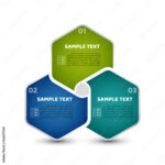 Circle Infographic Template With 3 Steps. Colorful Hexagones With In Step Template With Circles And Numbers Sample