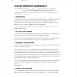 Cloud Services Agreement Template   Free To Use Regarding Agreement Sample Template