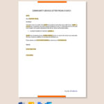 Community Service Letter From Church In Google Docs, Word, Pages Throughout Community Service Letter Template Sample