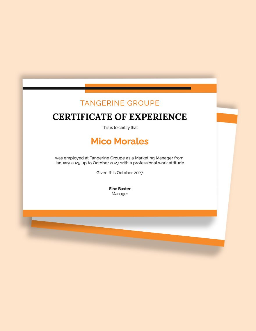 Company Job Experience Certificate Template In Word, Publisher regarding Experience Certificate Sample Template