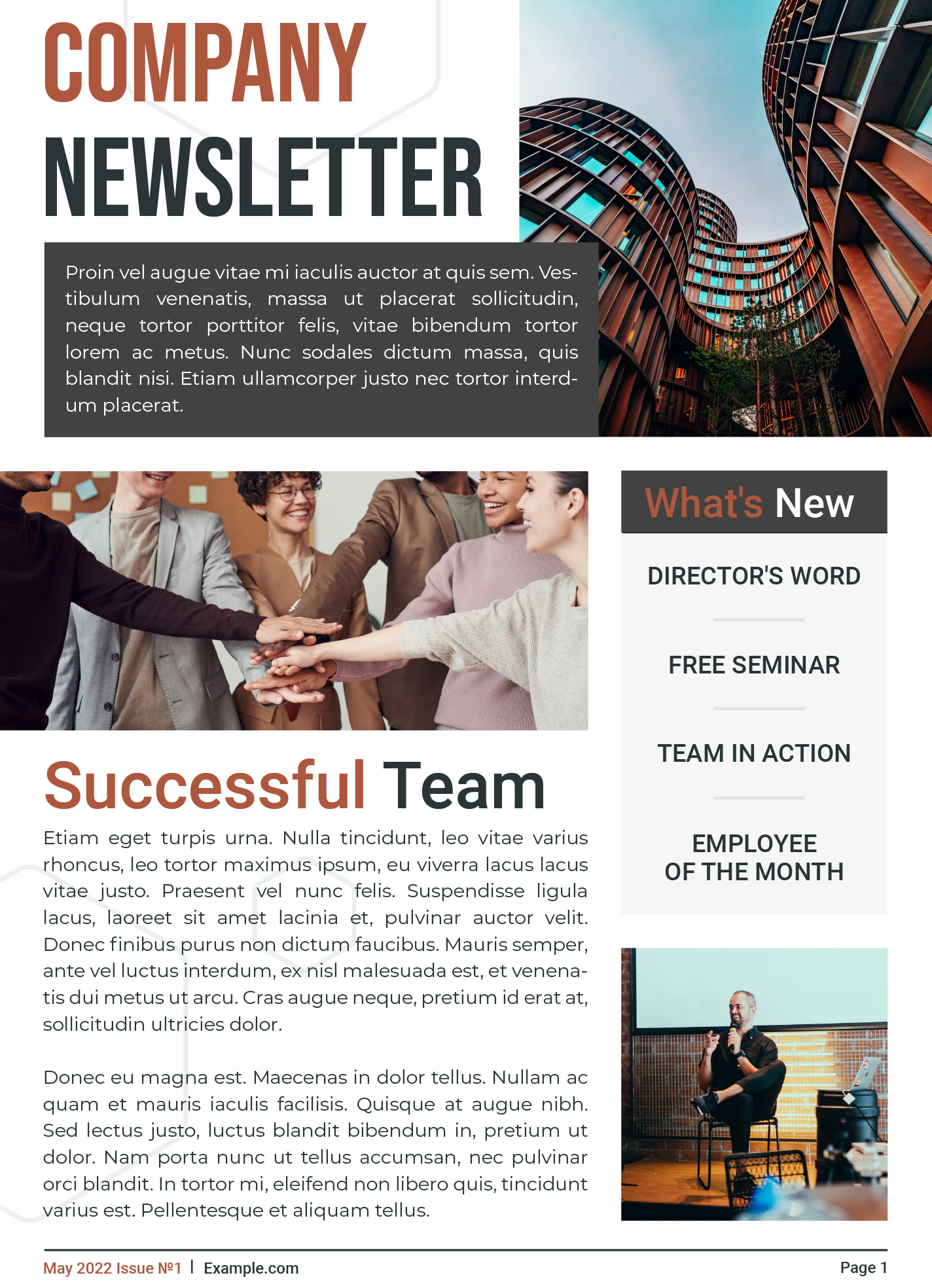 Company Newsletter Free Google Docs Template - Gdoc.io for Sample Company Newsletter Templates