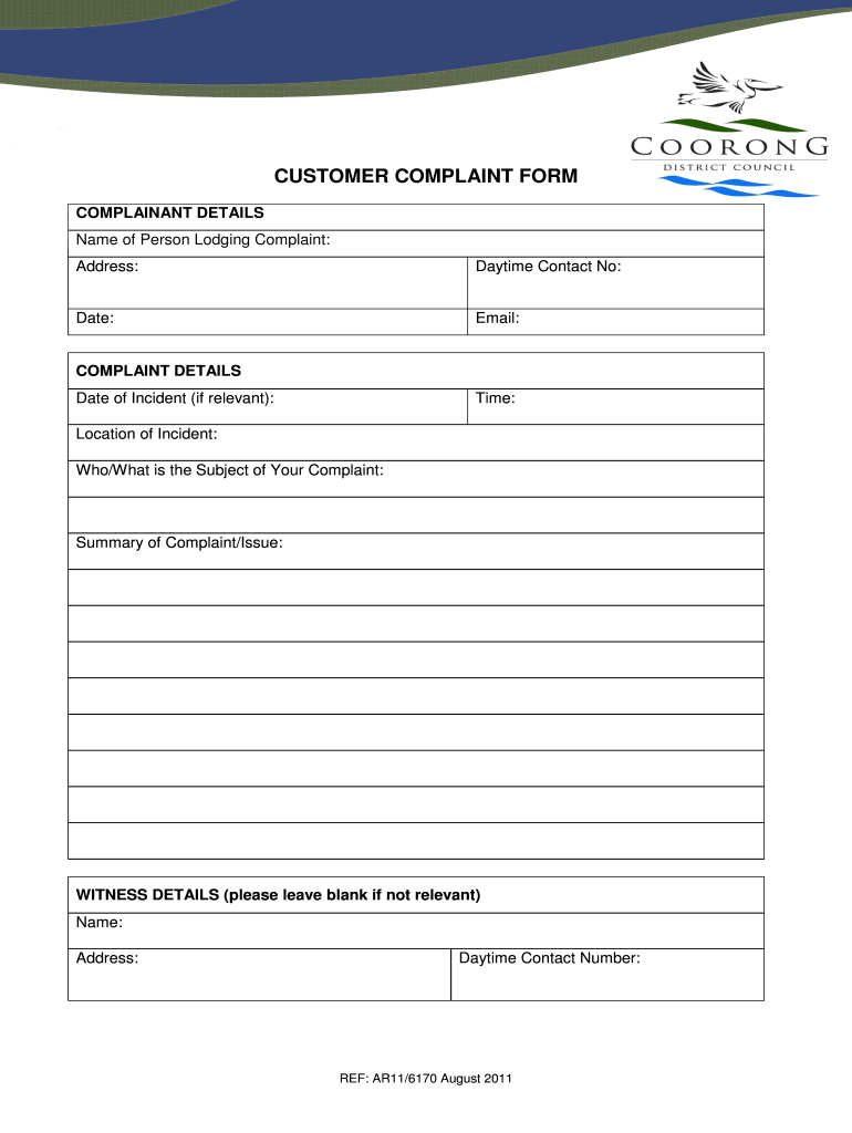 Complaint Form Template: Fill Out &amp;amp; Sign Online | Dochub for Complaint Form Sample Template