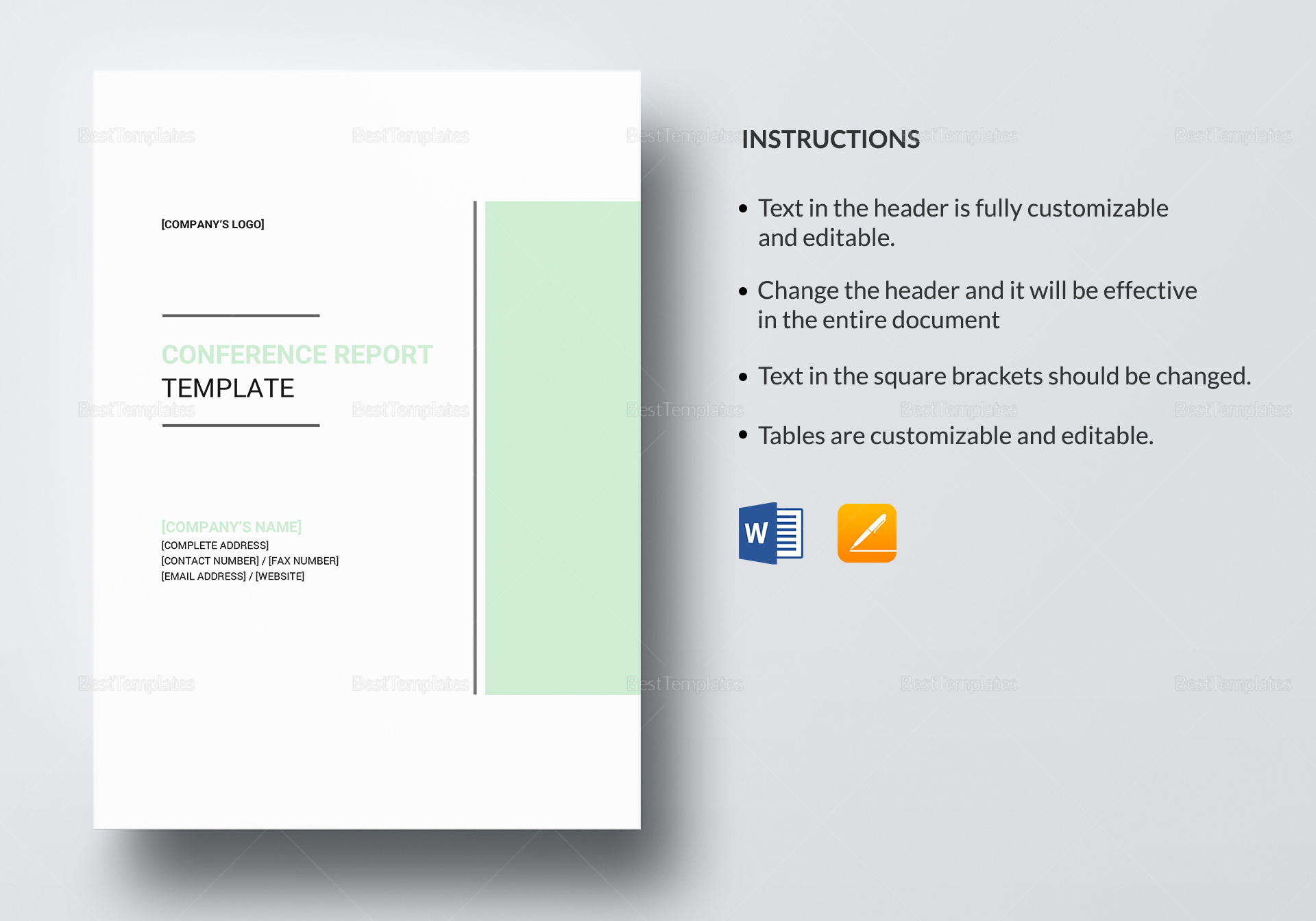 Conference Report Template In Word, Google Docs, Apple Pages within Conference Report Sample Template