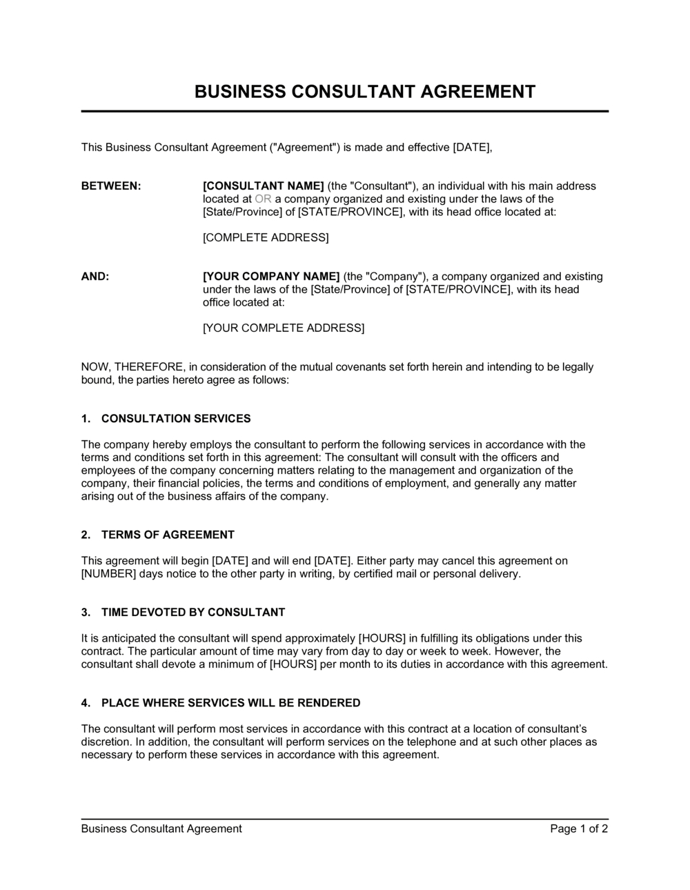 Consulting Contract Template 2024 [Download .Docx] | Business In A intended for Consulting Contract Sample Template