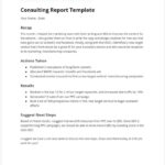 Consulting Report Template (For Any Type Of Consultant With Recommendation Report Template Sample