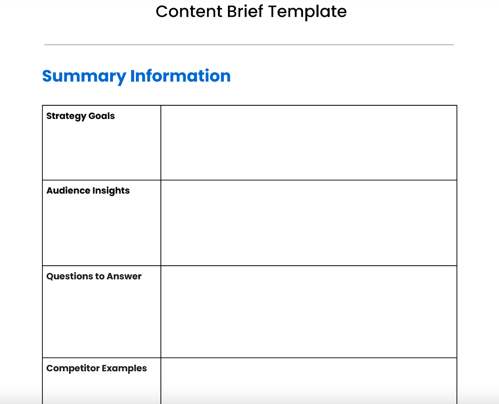 Content Brief Templates: 19 Free Downloads &amp;amp; Examples pertaining to Briefing Paper Sample Template