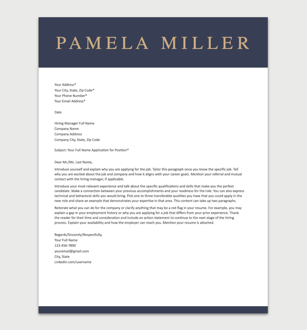 Cover Letter Template - Download For Free for Free Cover Letter Sample Templates