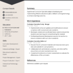 Curriculum Specialist Cv Example For 2024 (Skills & Templates) Within Curriculum Sample Template