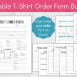 Custom T Shirt Order Form And Trackers Canva Template In Sample Apparel Order Form Template