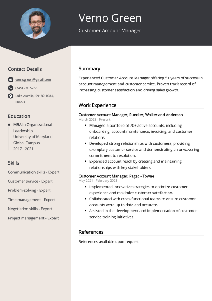 Customer Service Resume Template Sample