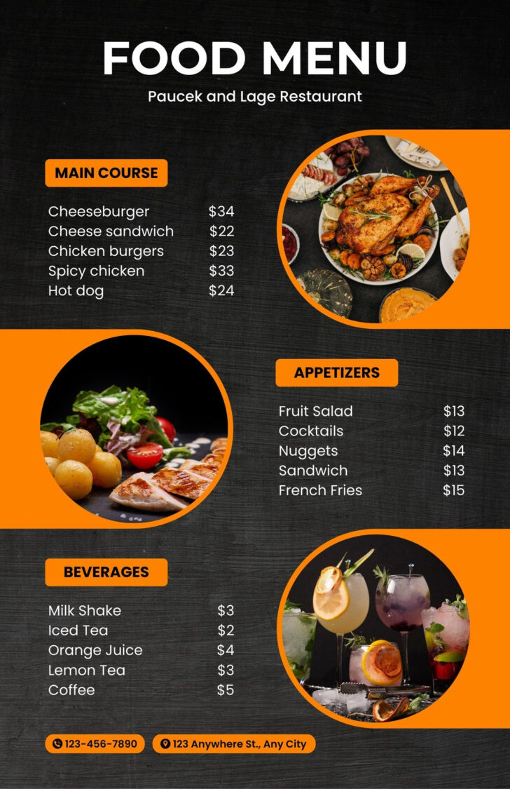 Menu Sample Template