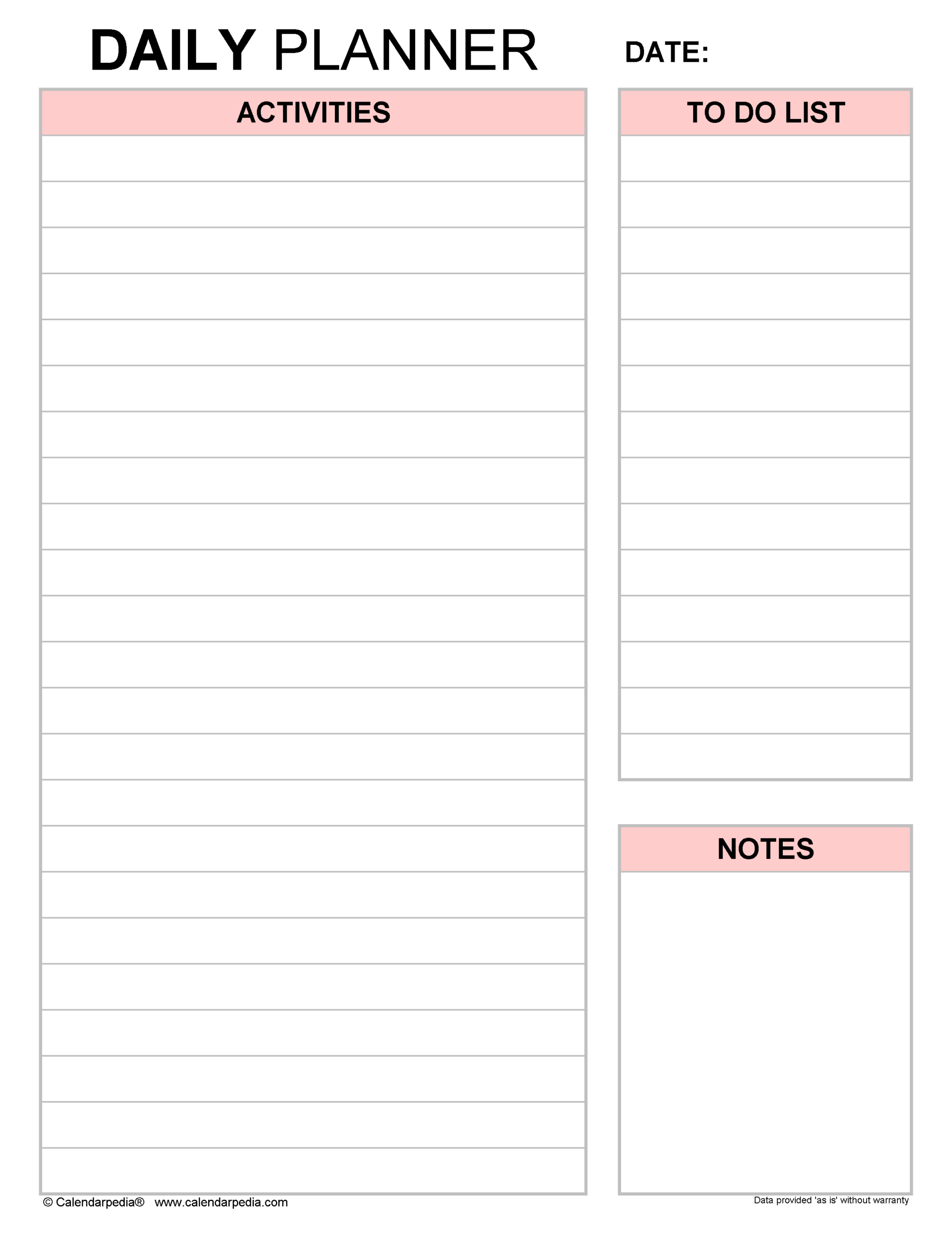 Daily Planners In Microsoft Excel Format - 20+ Templates regarding Daily Planner Sample Template