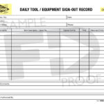 Daily Tool / Equipment Sign Out Record | Tso2 Template | Forms Direct Throughout Sample Sign Out Sheet Template