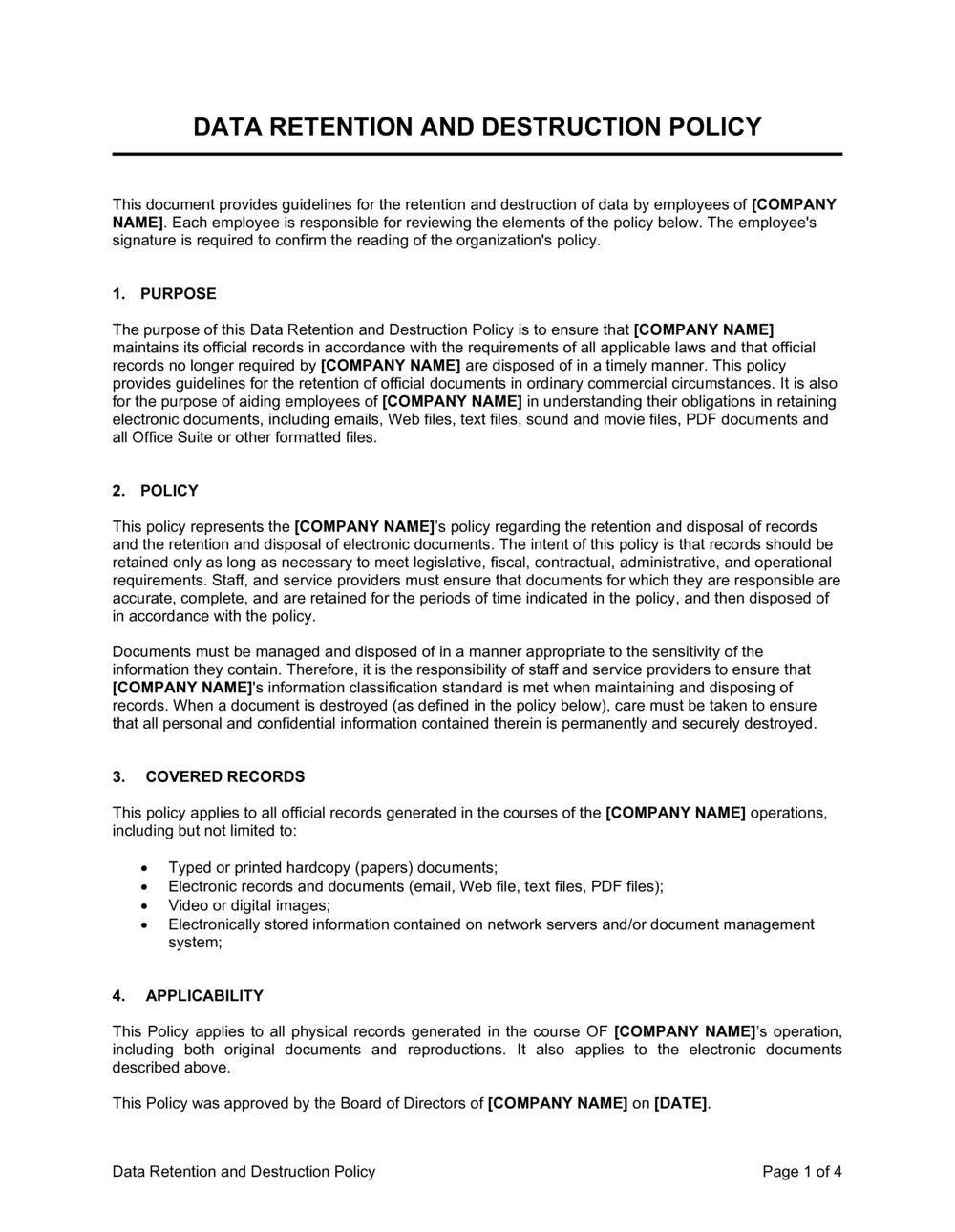 data retention and destruction policy template 2024 download inside data retention policy template sample Data Retention And Destruction Policy Template 2024 [Download inside Data Retention Policy Template Sample