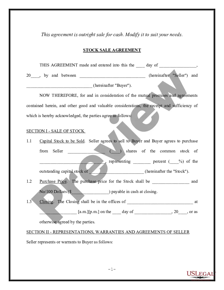 Delaware Stock Sale And Purchase Agreement - Short Form - Share inside Share Purchase Agreement Sample Template