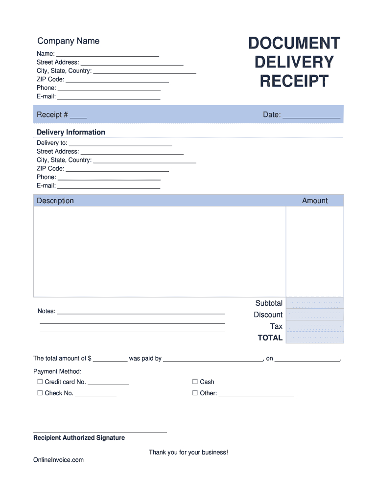 Delivery Receipt Template: Fill Out &amp;amp; Sign Online | Dochub for Delivery Receipt Template Sample