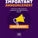 Design Creative Announcement Poster Templates Within Announcement Sample Template