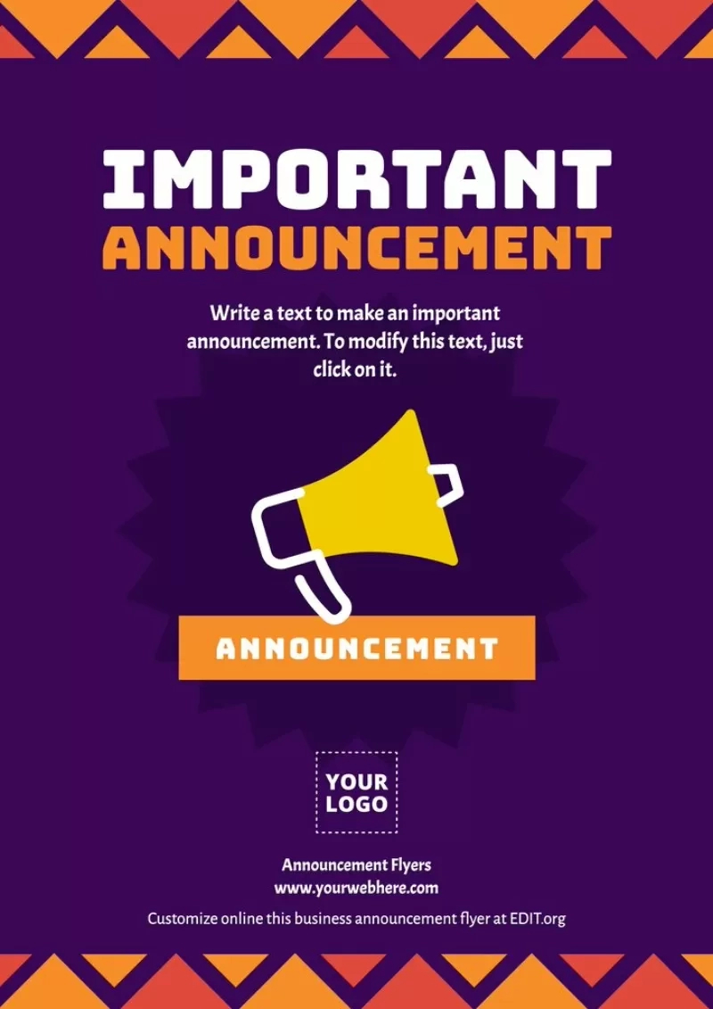 Design Creative Announcement Poster Templates within Announcement Sample Template