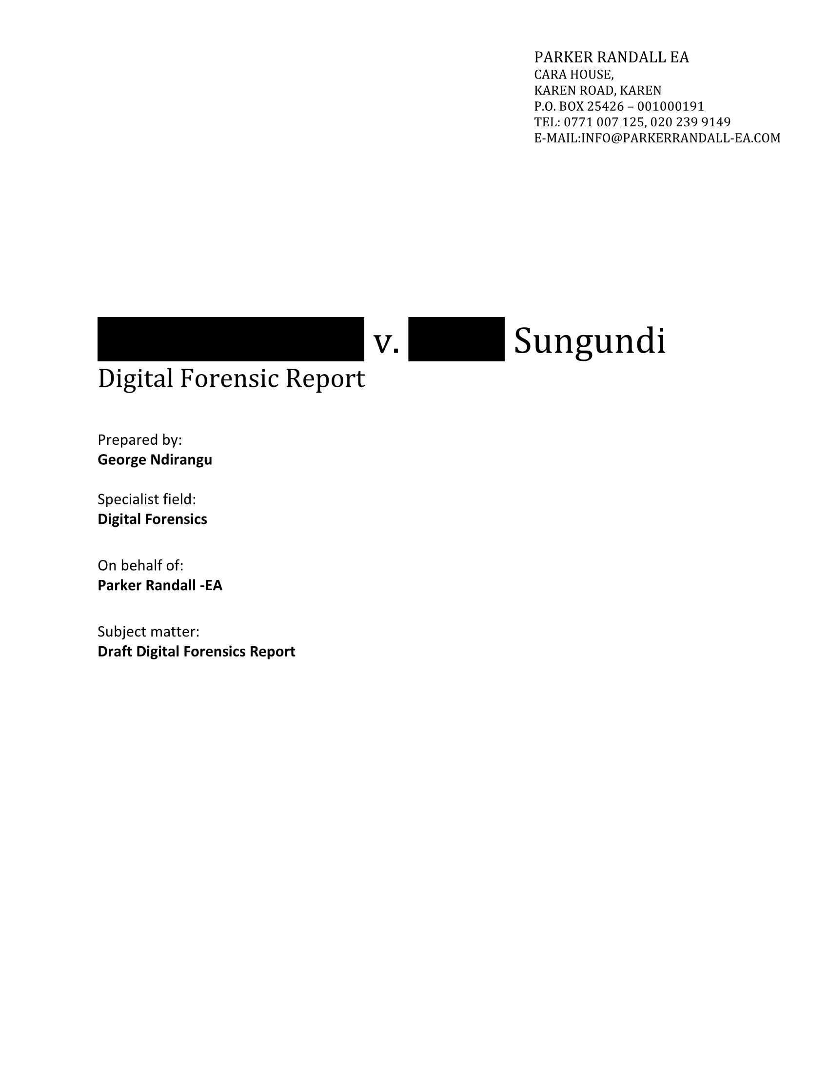 Forensic Report Sample Template | Template Samples