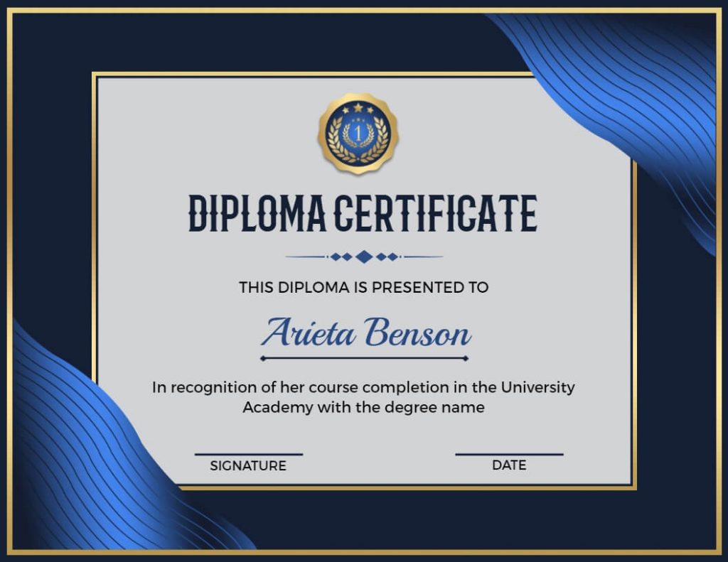 Diploma Certificate Sample throughout Diploma Certificate Sample Template