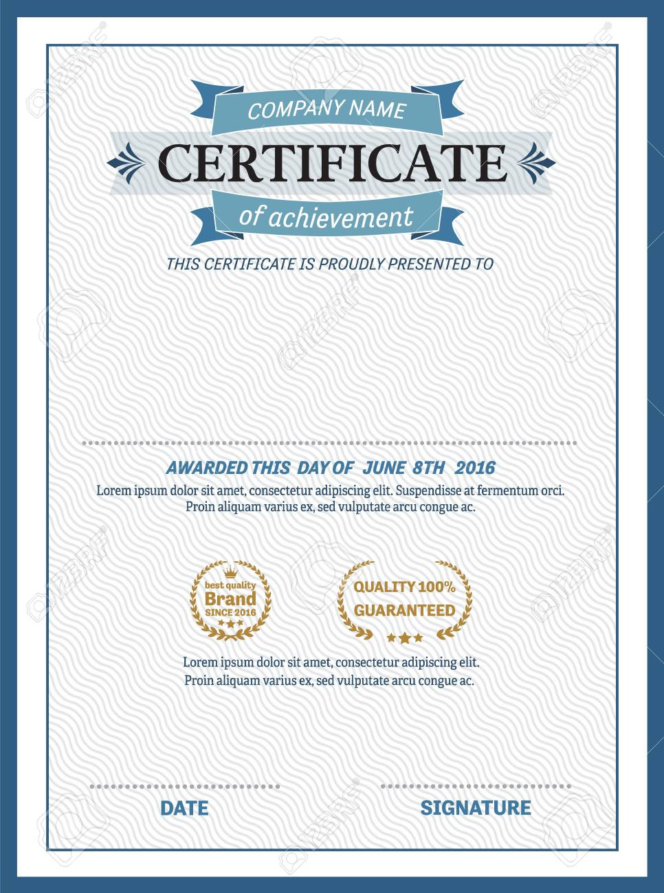 Diploma Certificate Template Design Illustration Stock Photo with Diploma Certificate Sample Template