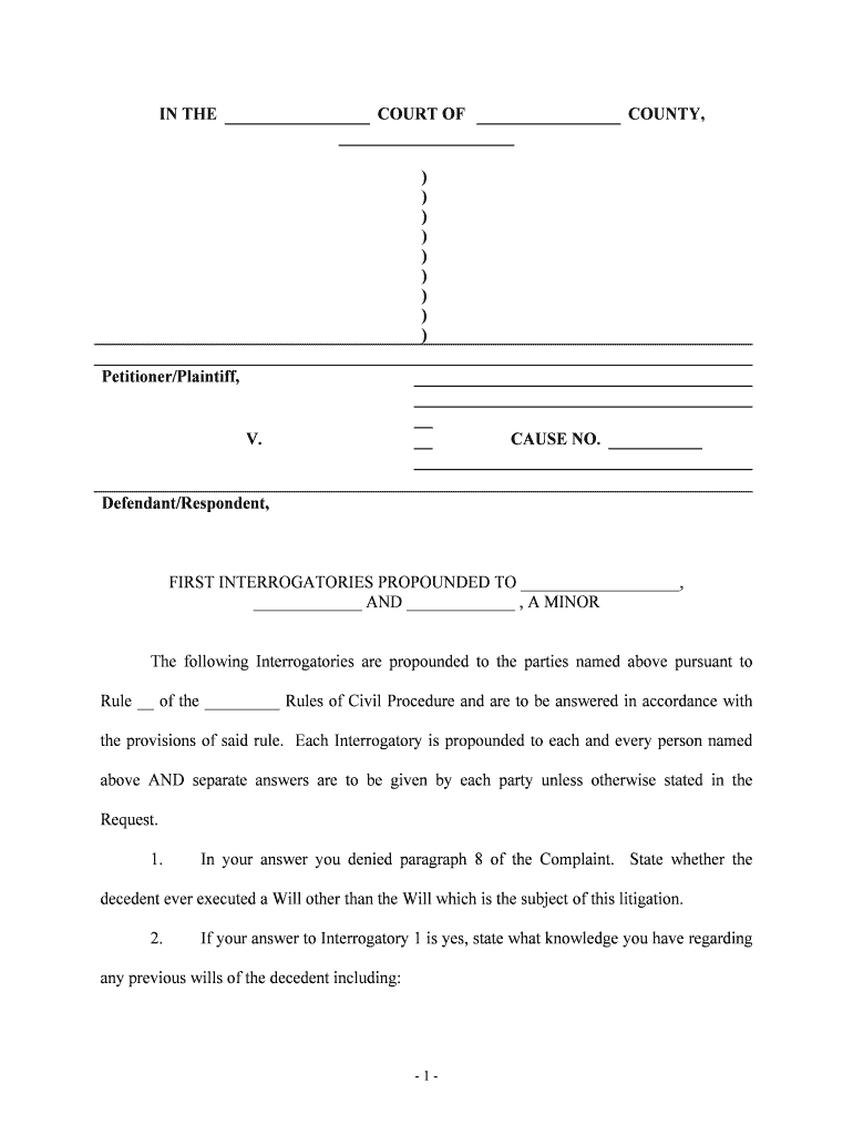 Discovery Form Samples Interrogatories Requests Production - Fill throughout Discovery Request Sample Template