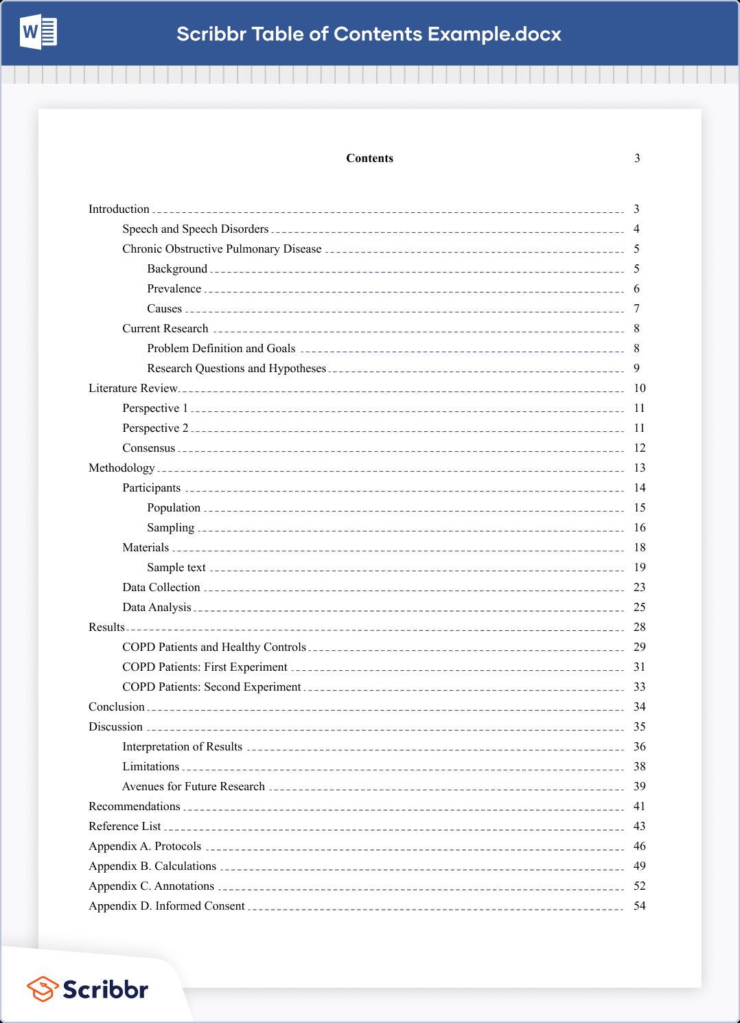 Dissertation Table Of Contents In Word | Instructions &amp;amp; Examples with Table Of Contents Template Sample