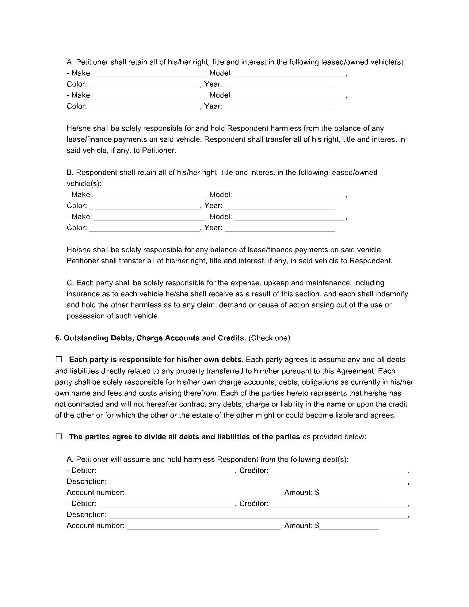 Divorce Settlement Agreement Template (Free Download) intended for Divorce Agreement Template Sample