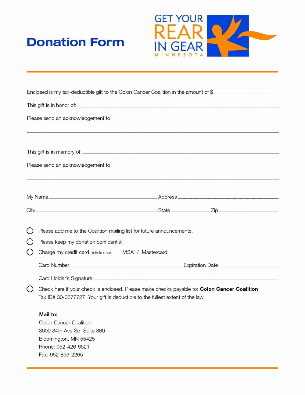 Donation Form Template Word inside Donation Form Template Sample