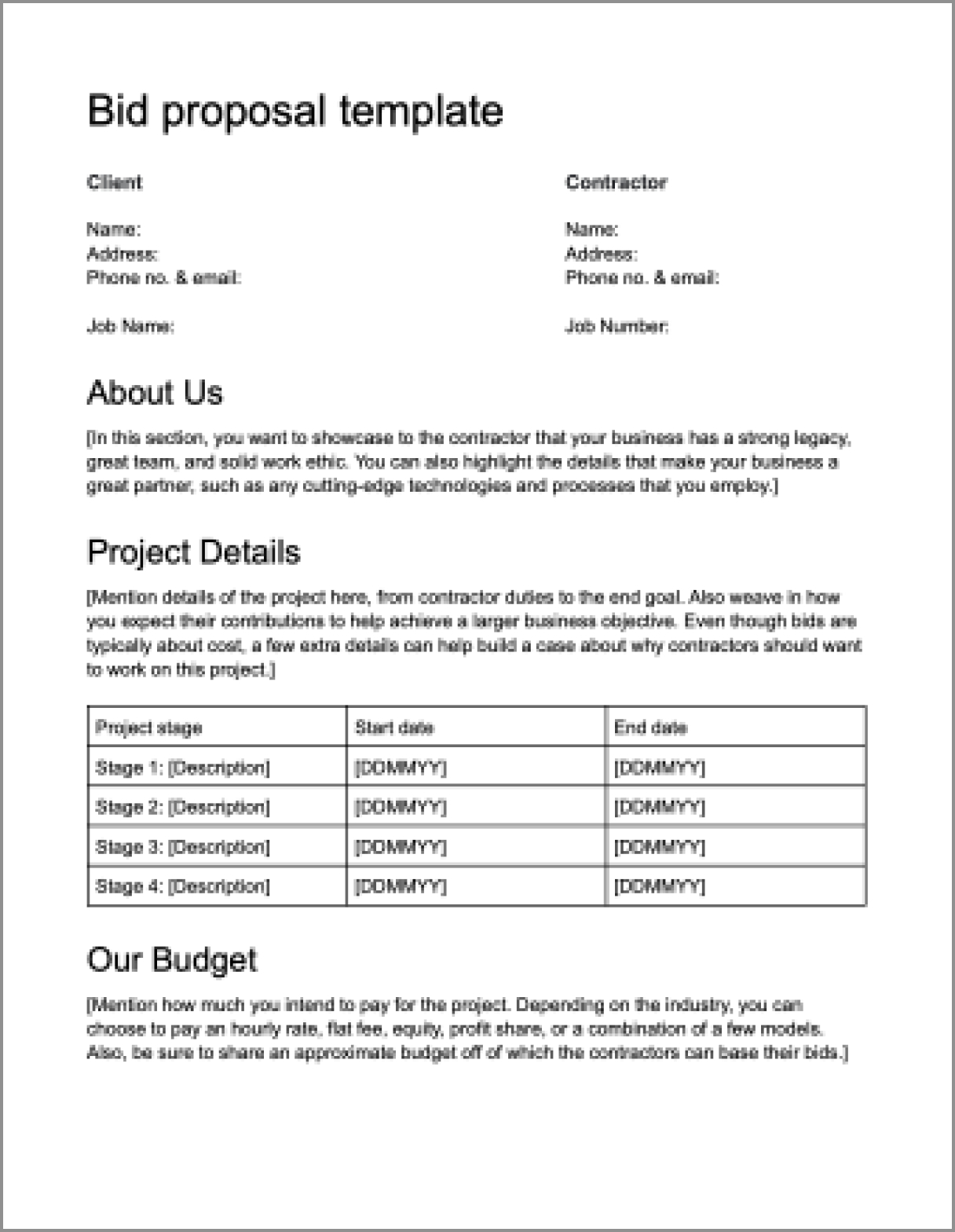 Download A Free Bid Proposal Template | Signeasy with regard to Bid Proposal Template Sample