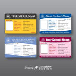 Download Collection Of Horizontal School Id Card Templates In Student ID Card Template Sample