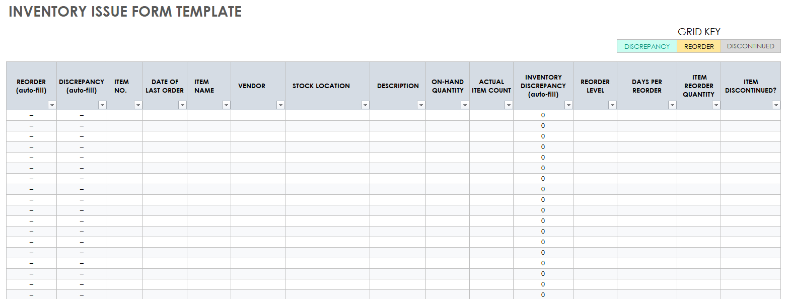 Download Free Inventory Form Templates | Smartsheet inside Inventory Sample Template