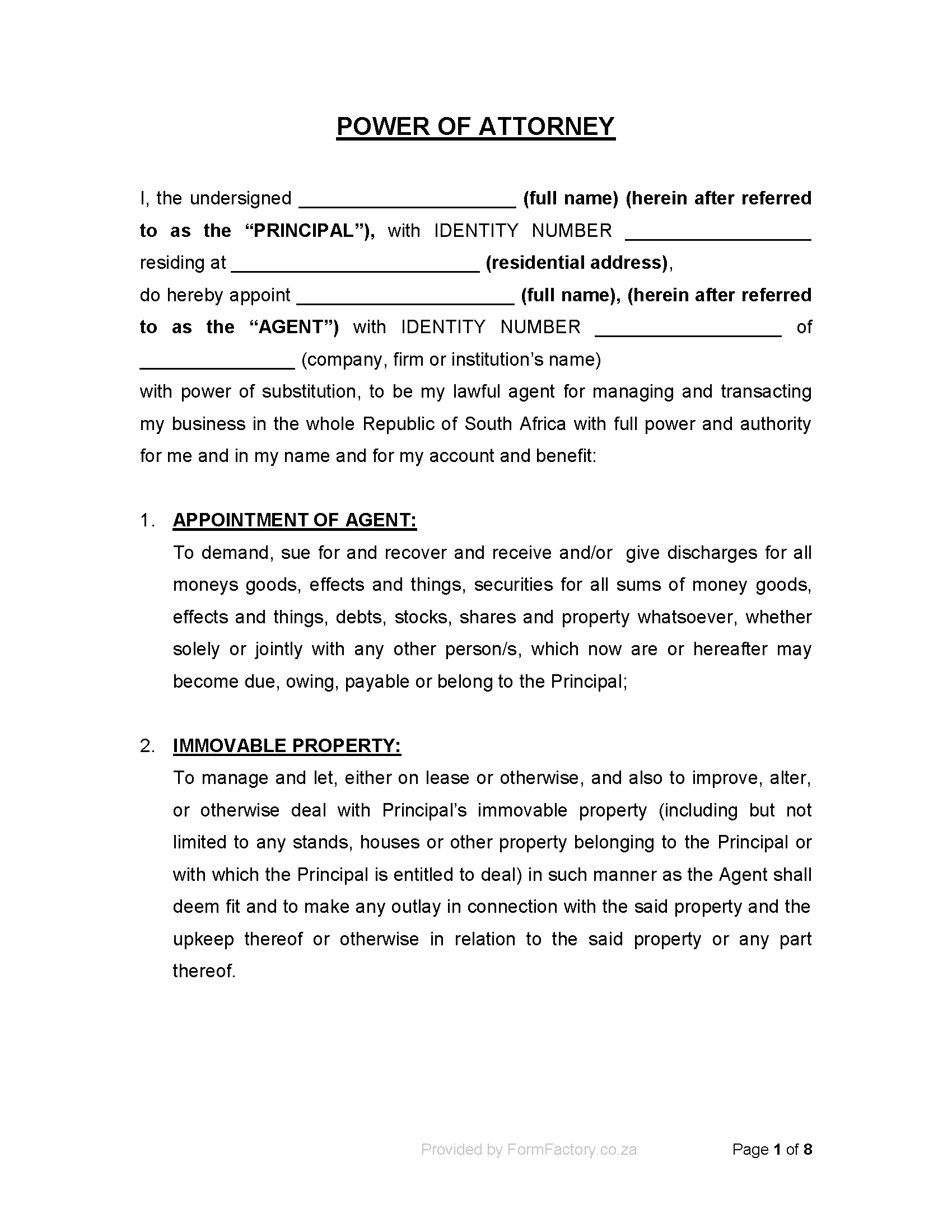 Download Special Power Of Attorney Form - Formfactory with Special Power Of Attorney Sample Template