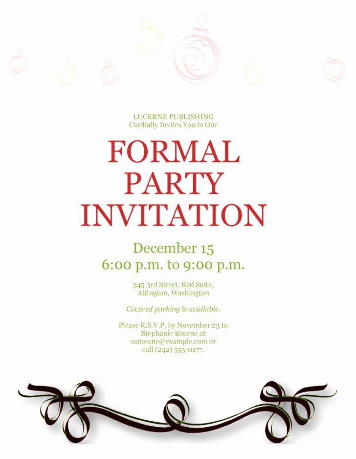 Invitation Template Sample