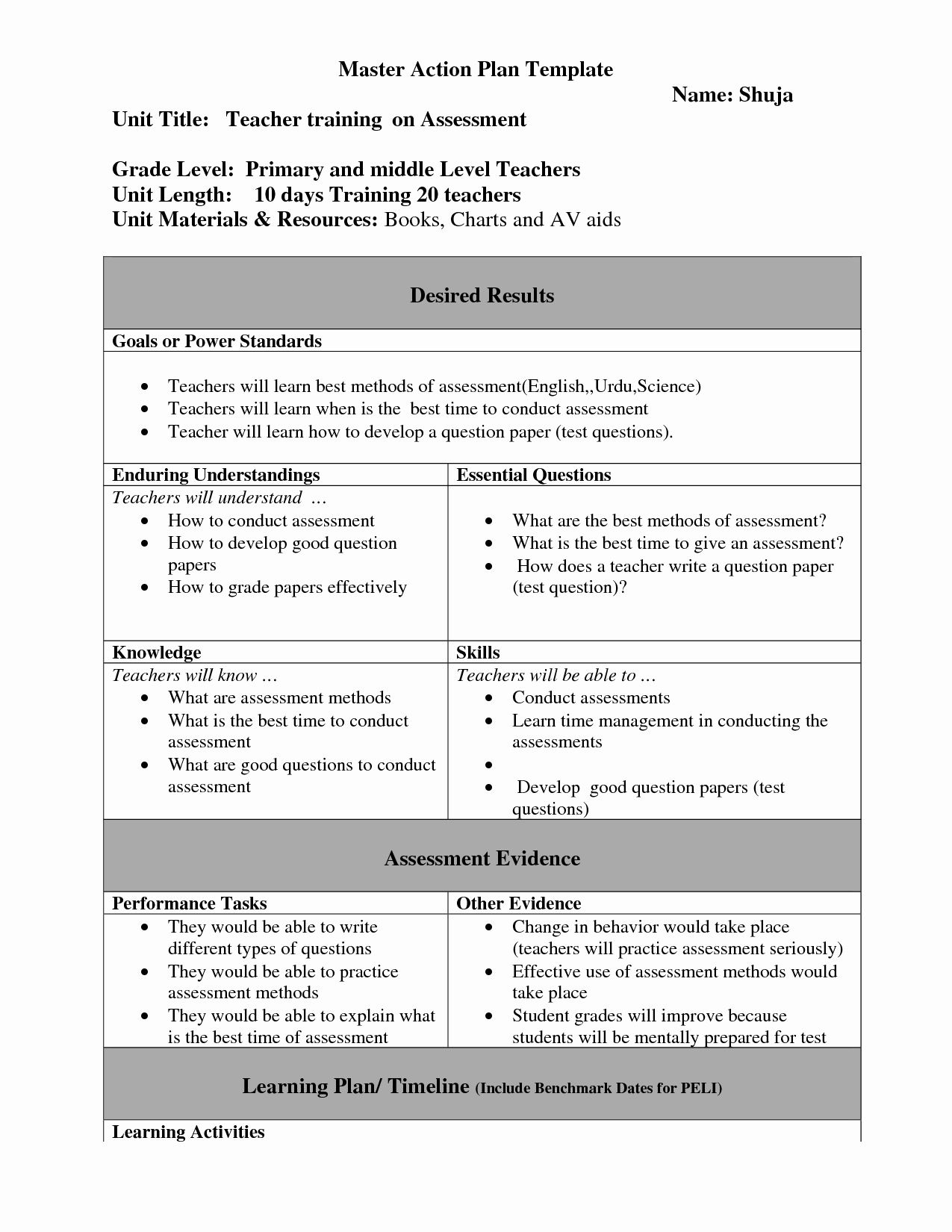 √ 30 Teaching Action Plan Template | Effect Template intended for Action Plan Sample Template For Teachers