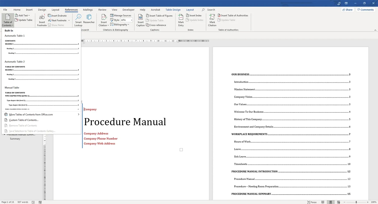 Easy Microsoft Word Policy And Procedure Manual Template throughout Procedure Manual Sample Template