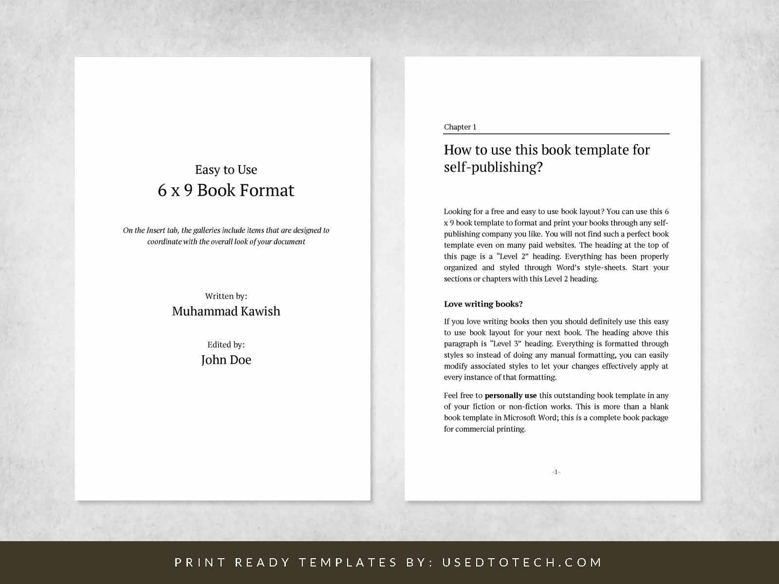 Easy-To-Use 6 X 9 Book Format For Word within Book Sample Template