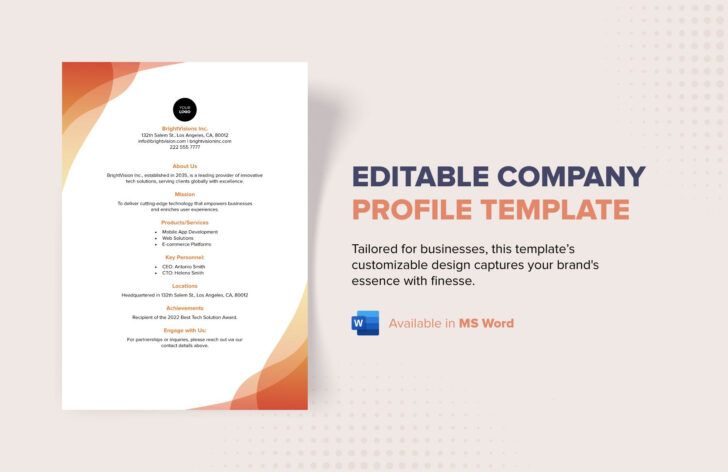 Business Profile Sample Template