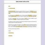 Editable Employment Offer Letter Template In Google Docs, Word Pertaining To Employment Offer Letter Template Sample