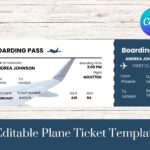 Editable Plane Ticket Template Printable Plane Ticket Custom Plane With Regard To Plane Ticket Sample Template