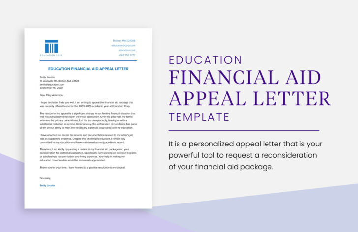 Financial Aid Appeal Letter Template Sample