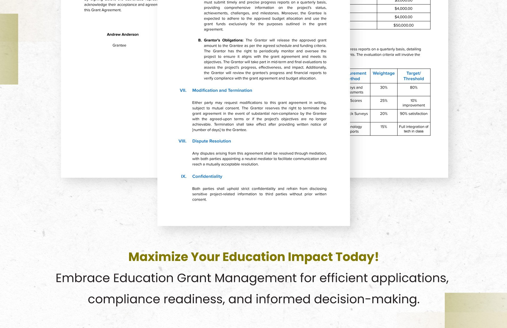 Education Grant Agreement Form Template In Word, Pdf, Google Docs in Grant Agreement Sample Template