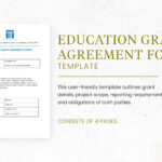 Education Grant Agreement Form Template In Word, Pdf, Google Docs Regarding Grant Agreement Sample Template