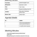 Educational Staff Meeting Minutes Template In Word, Google Docs In Sample Staff Meeting Minutes Template