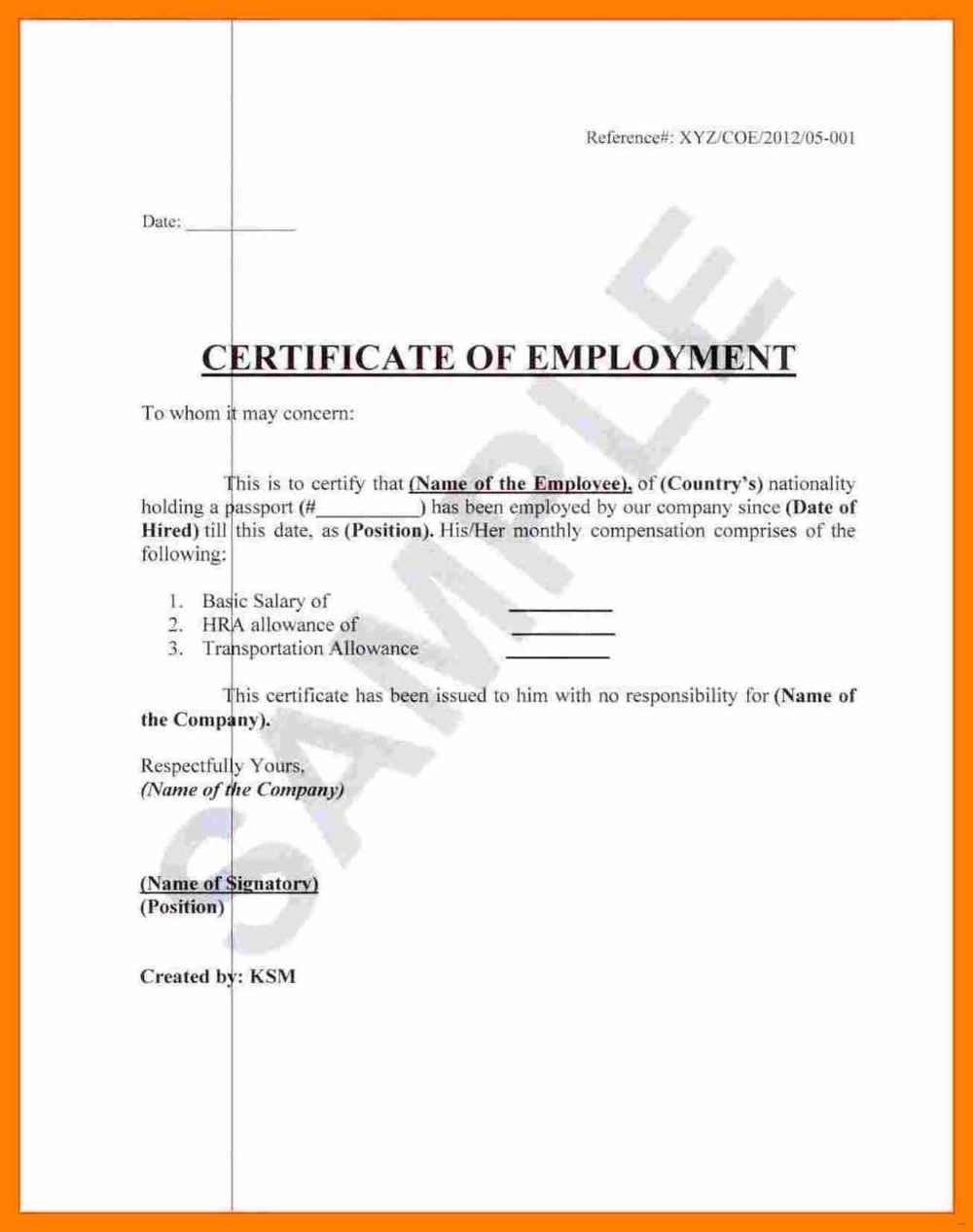 Employee Certificate Of Service Template Great Sample Regarding intended for Certificate of Service Sample Template